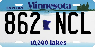 MN license plate 862NCL