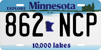 MN license plate 862NCP