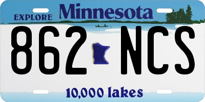 MN license plate 862NCS