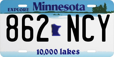 MN license plate 862NCY