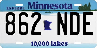 MN license plate 862NDE