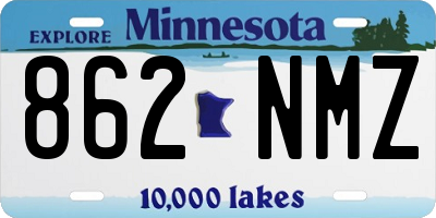 MN license plate 862NMZ