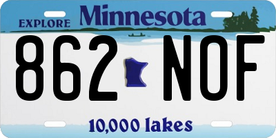 MN license plate 862NOF