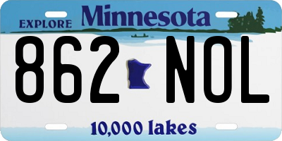 MN license plate 862NOL