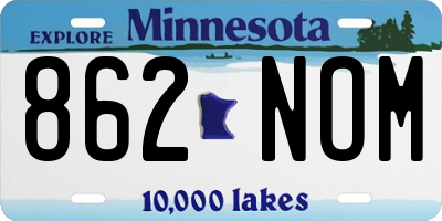 MN license plate 862NOM