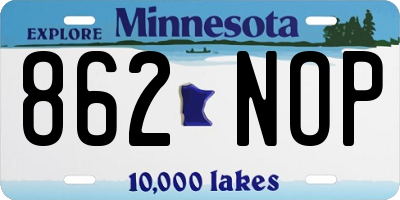 MN license plate 862NOP