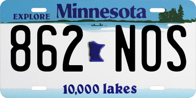 MN license plate 862NOS