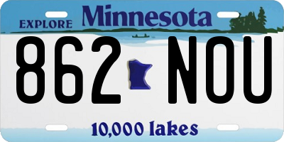MN license plate 862NOU