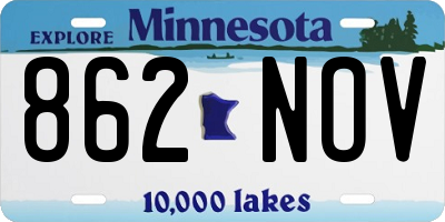 MN license plate 862NOV
