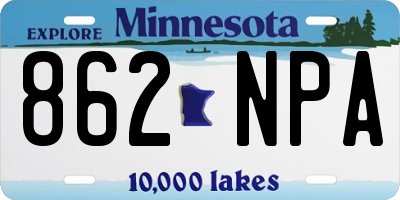 MN license plate 862NPA