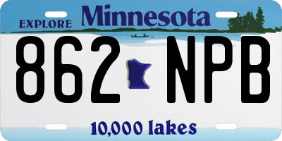 MN license plate 862NPB