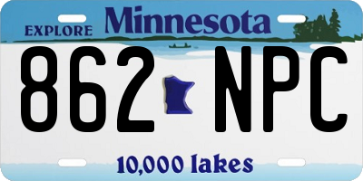 MN license plate 862NPC