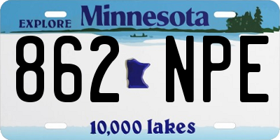 MN license plate 862NPE
