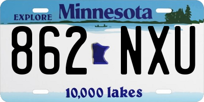 MN license plate 862NXU