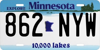 MN license plate 862NYW