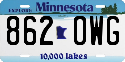 MN license plate 862OWG