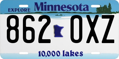 MN license plate 862OXZ