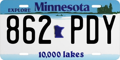 MN license plate 862PDY