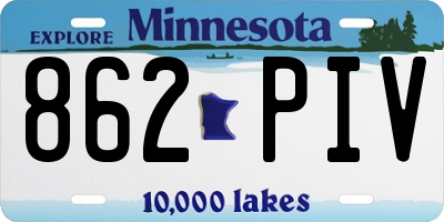MN license plate 862PIV