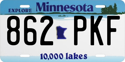 MN license plate 862PKF