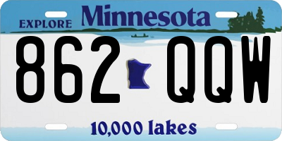 MN license plate 862QQW