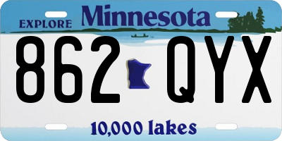 MN license plate 862QYX