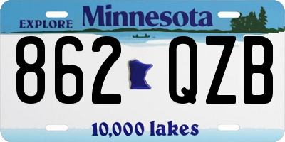 MN license plate 862QZB