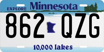 MN license plate 862QZG