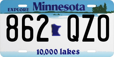 MN license plate 862QZO