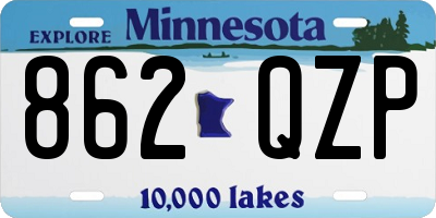 MN license plate 862QZP