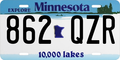 MN license plate 862QZR