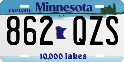 MN license plate 862QZS