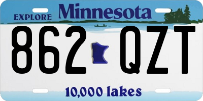MN license plate 862QZT