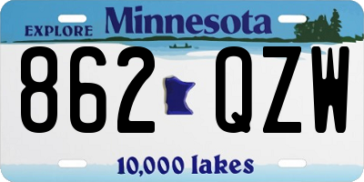 MN license plate 862QZW