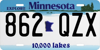 MN license plate 862QZX