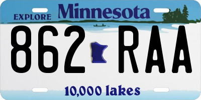 MN license plate 862RAA