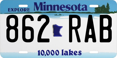 MN license plate 862RAB