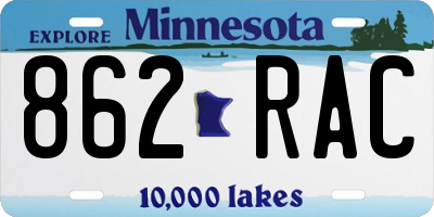 MN license plate 862RAC