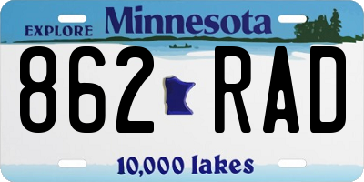 MN license plate 862RAD