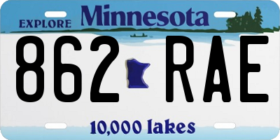 MN license plate 862RAE