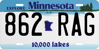 MN license plate 862RAG