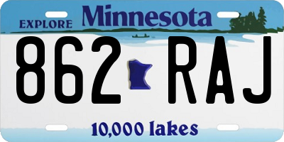 MN license plate 862RAJ