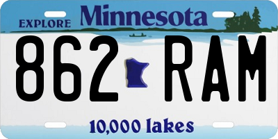 MN license plate 862RAM