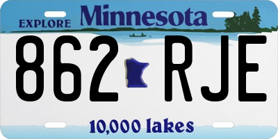 MN license plate 862RJE