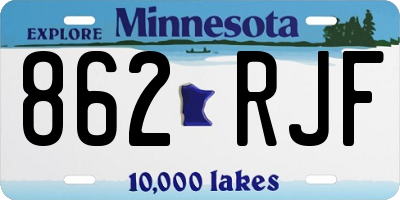 MN license plate 862RJF