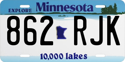 MN license plate 862RJK