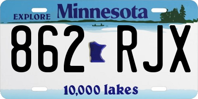 MN license plate 862RJX