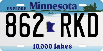 MN license plate 862RKD