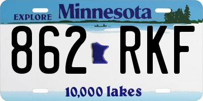 MN license plate 862RKF