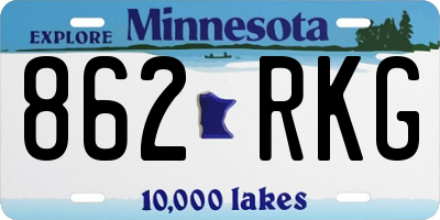 MN license plate 862RKG